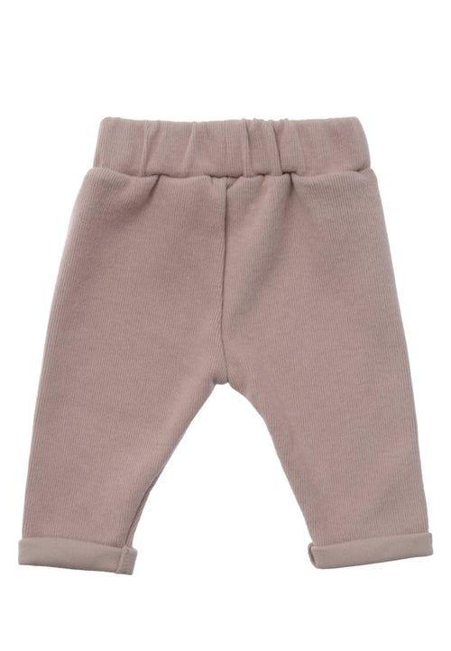 3-piece rib-knit set in brown