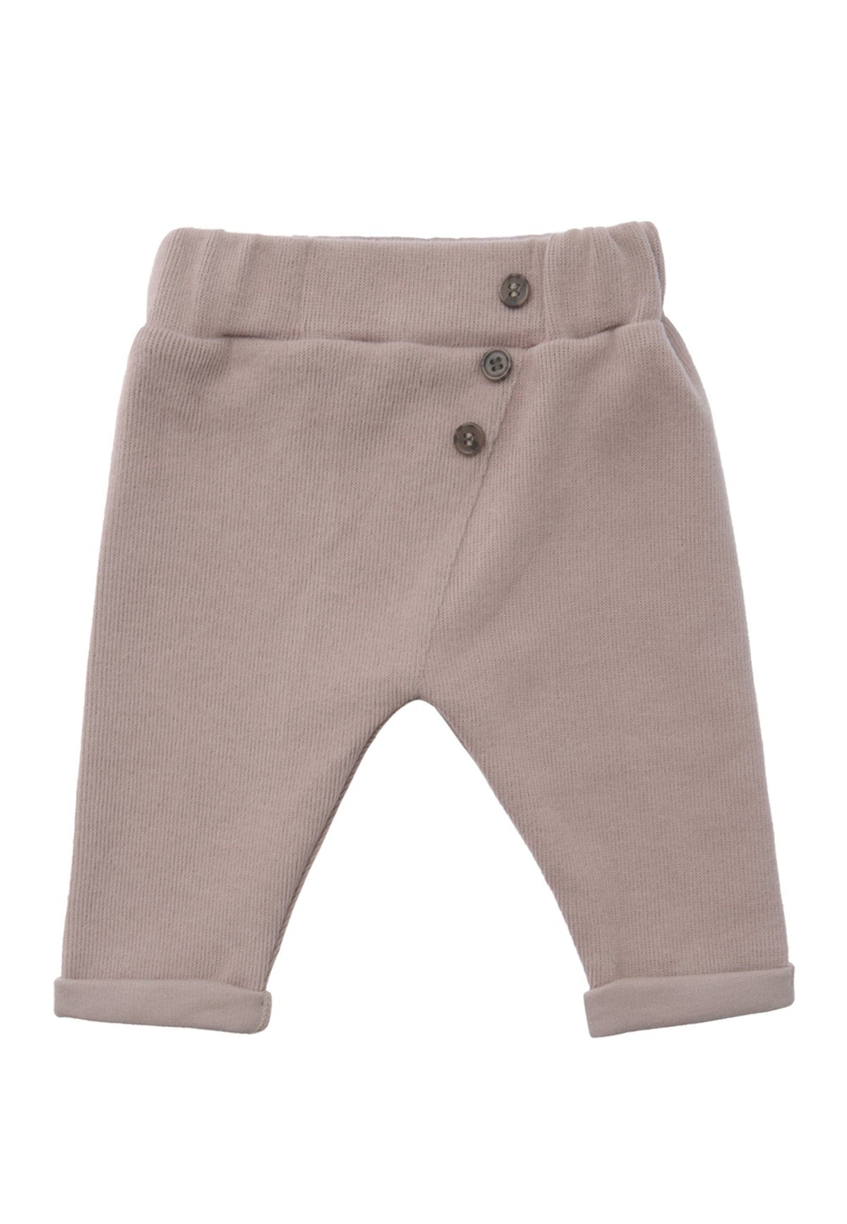 3-piece rib-knit set in brown