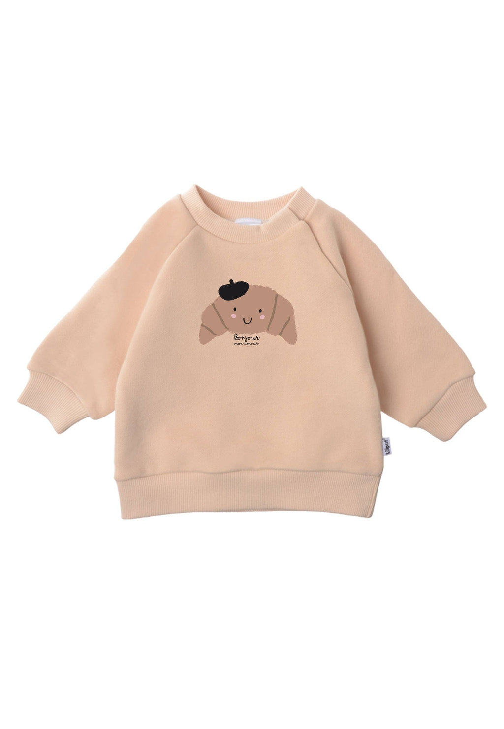 Beige sweatshirt with croissant print