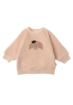 Beige sweatshirt with croissant print