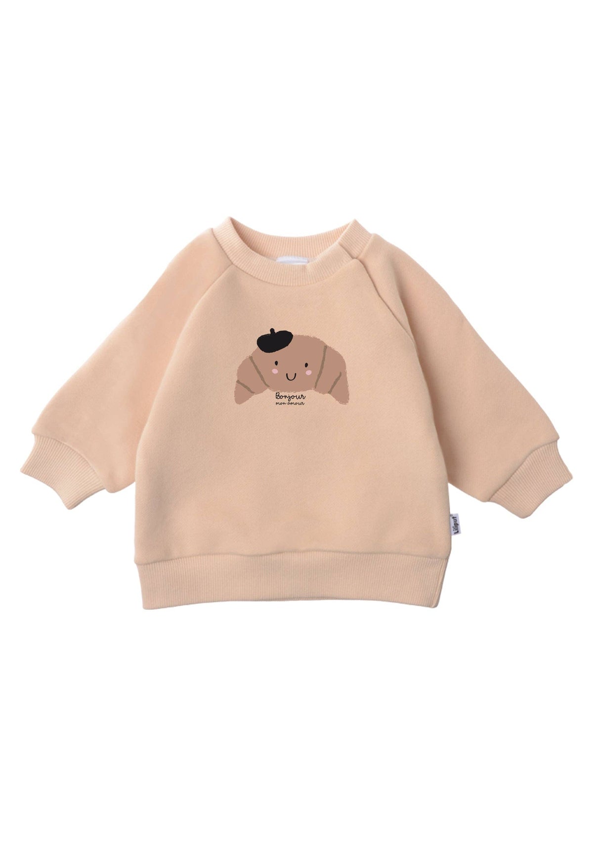 Beige sweatshirt with croissant print